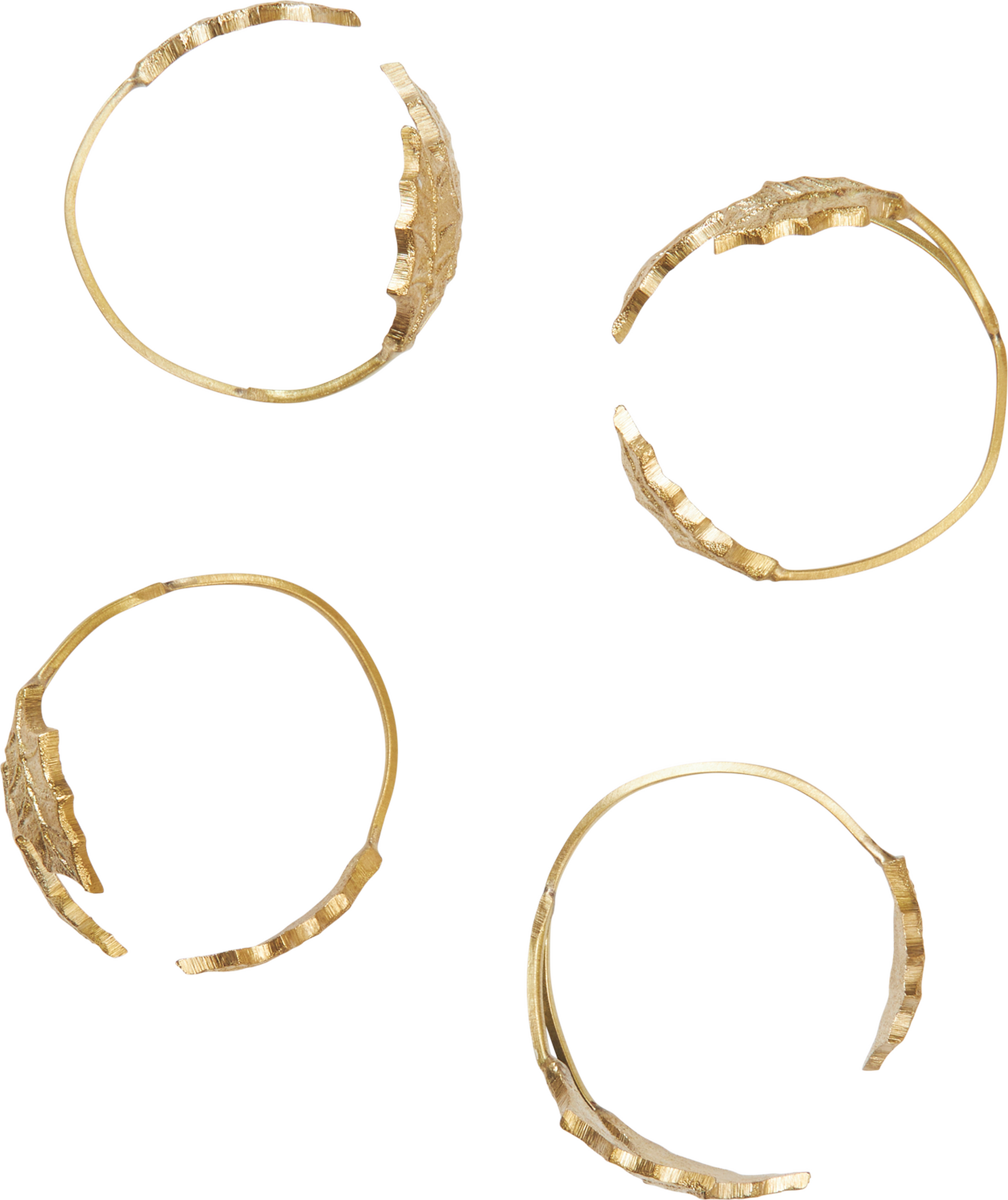 Obrączki na serwetki Holly Leaf mosiądz 4 szt.