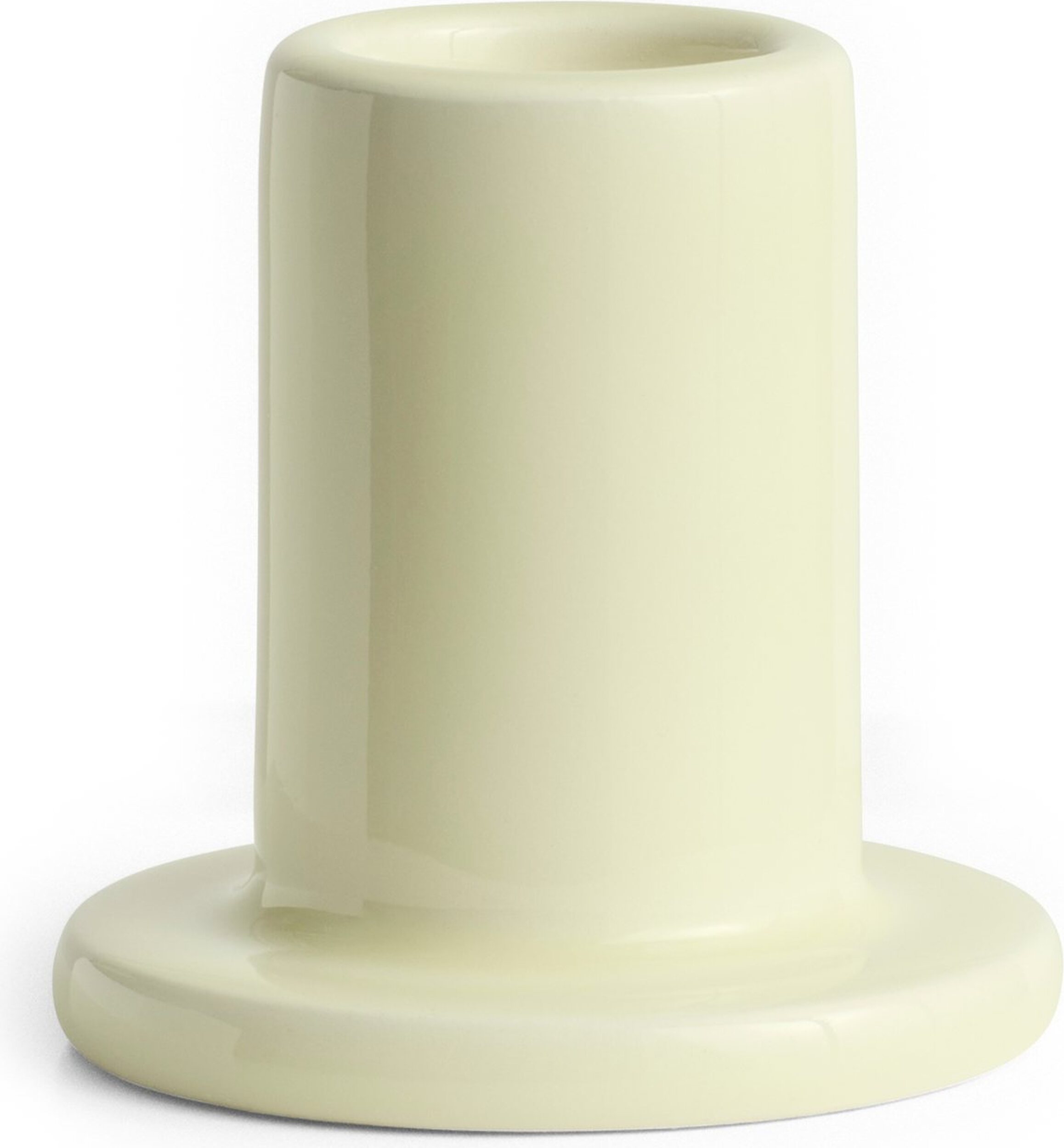 Świecznik na klasyczną świecę Tube S limonkowy ceramiczny