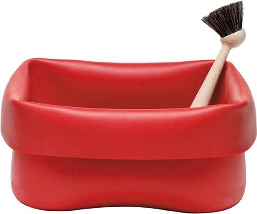 Miska ze szczotką Normann czerwona
