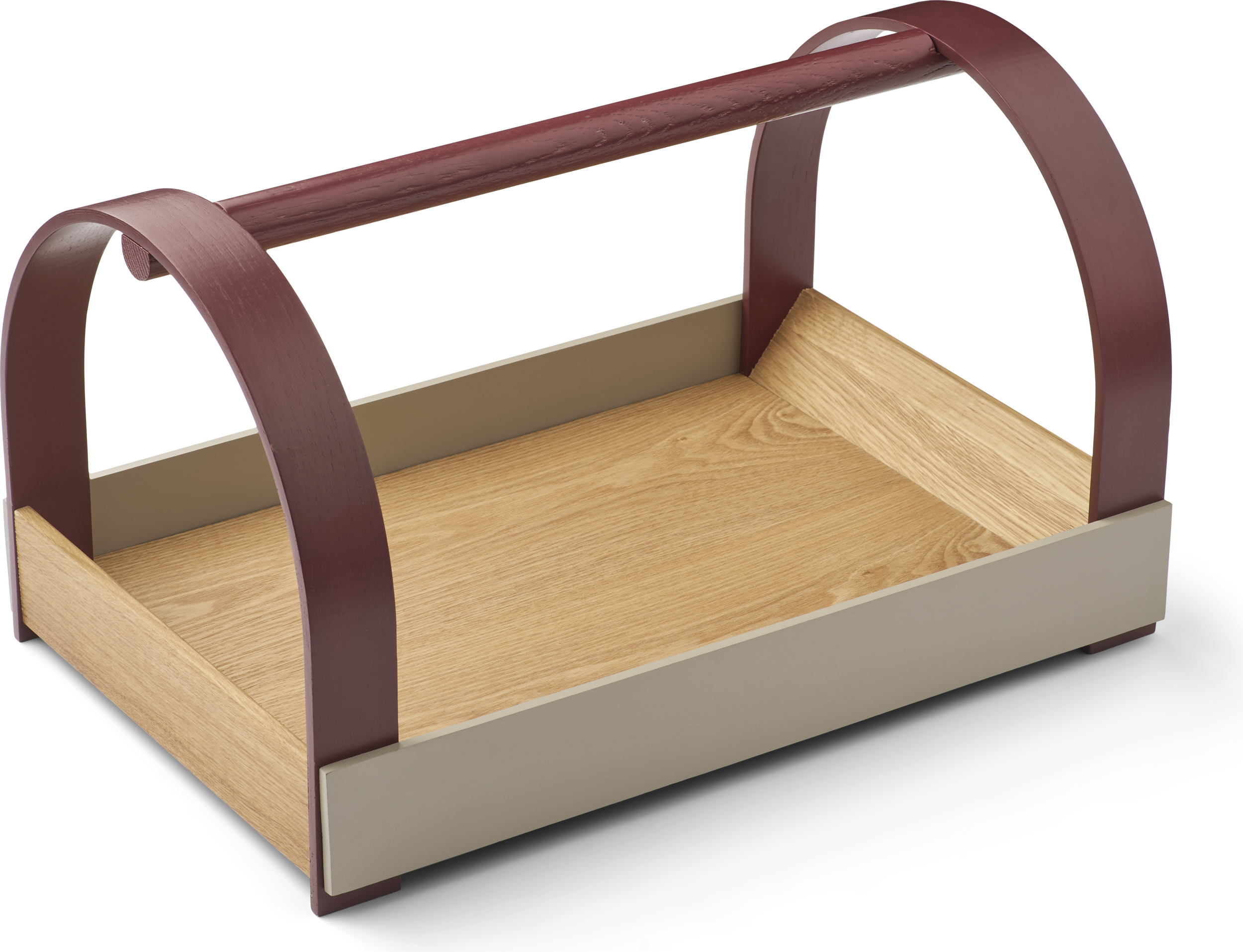 Taca z uchwytem Kydo burgundowa jasny dąb