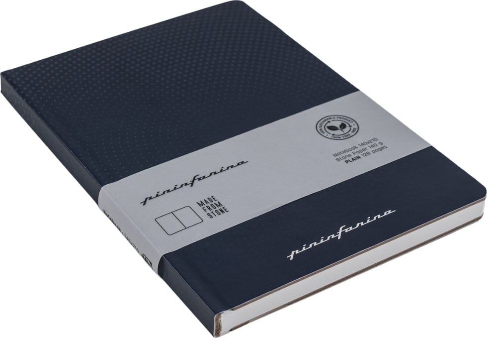 Notes w twardej oprawie z kamiennego papieru wodoodporny Pininfarina Hard gładki A5 128 stron niebieski