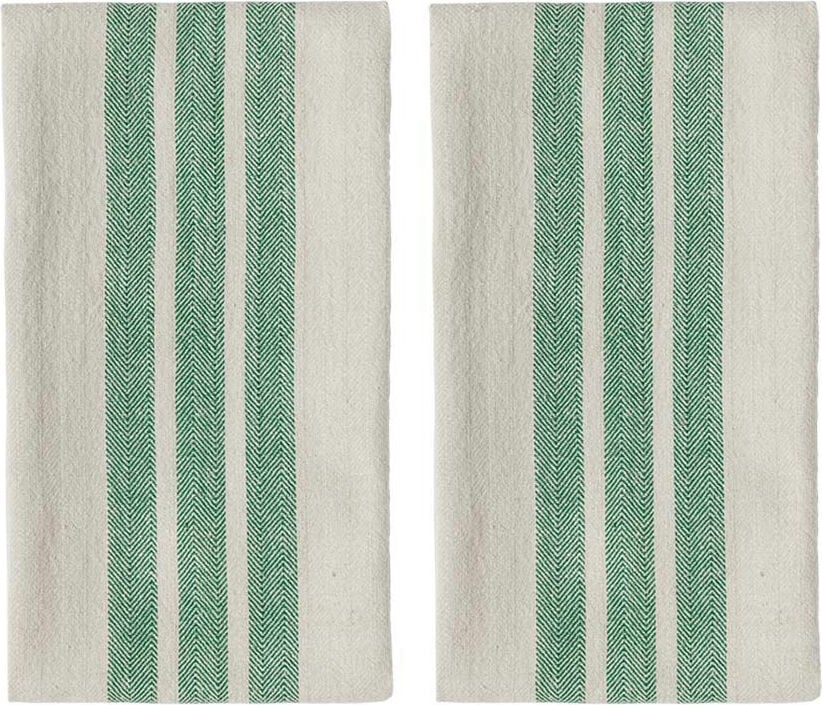 Ścierki kuchenne Linu 50 x 70 cm beżowo-zielone 2 szt.