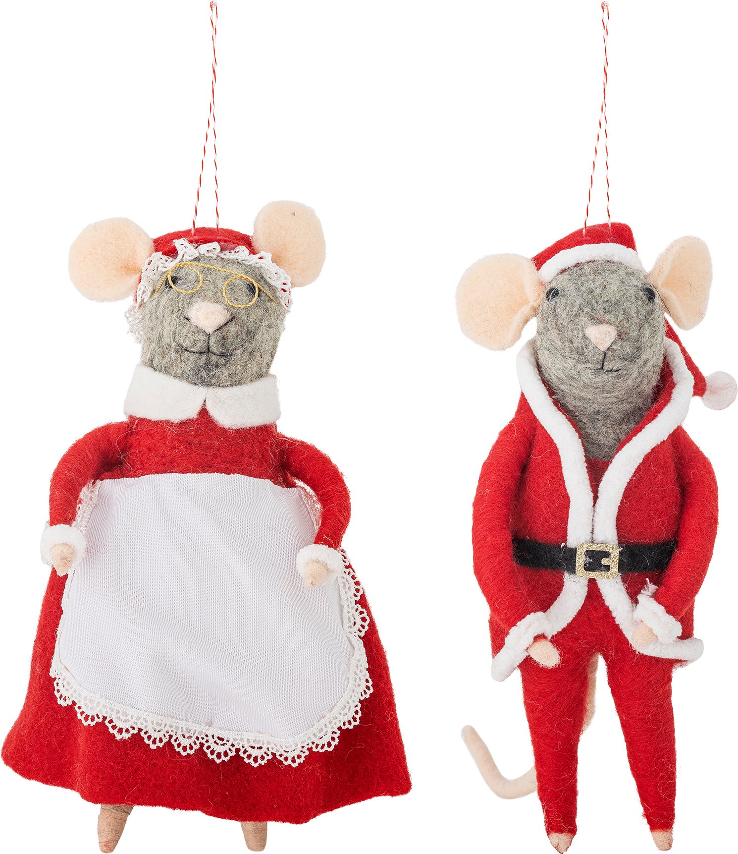 Ozdoby choinkowe Peo XL myszki mikołaj i pani mikołajowa