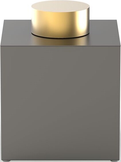 Pojemnik łazienkowy Century 17 cm ciemny metal mat-złoty z pokrywką