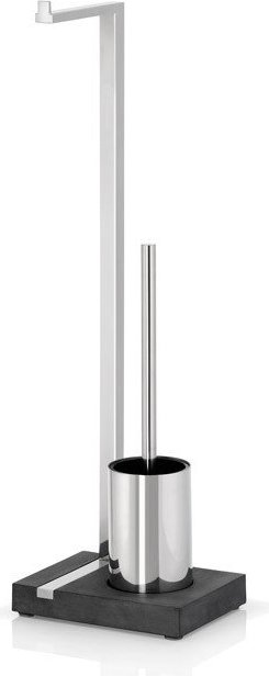 Stojak na papier toaletowy oraz szczotka do WC Menoto polerowany