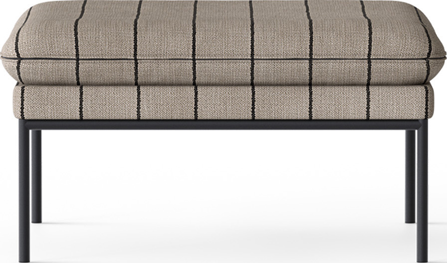 Puf Turn w paski beżowo-czarny