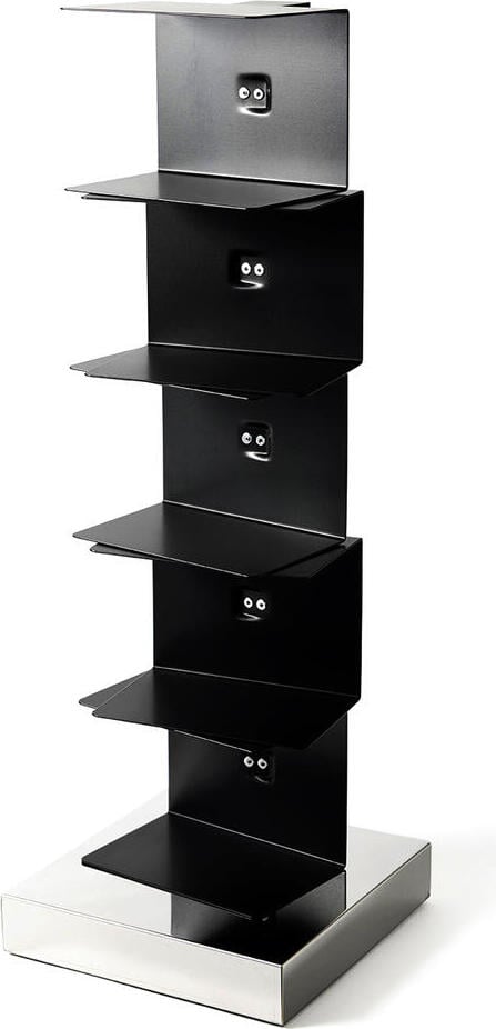 Regał Ptolomeo 75 cm czarny ze srebrną podstawą