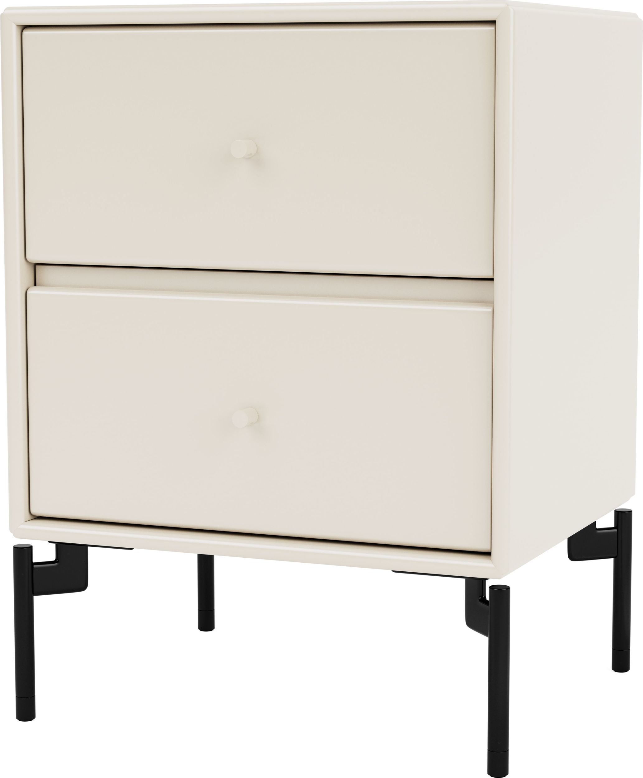 Szafka nocna Drift jasnobeżowa na czarnych nogach