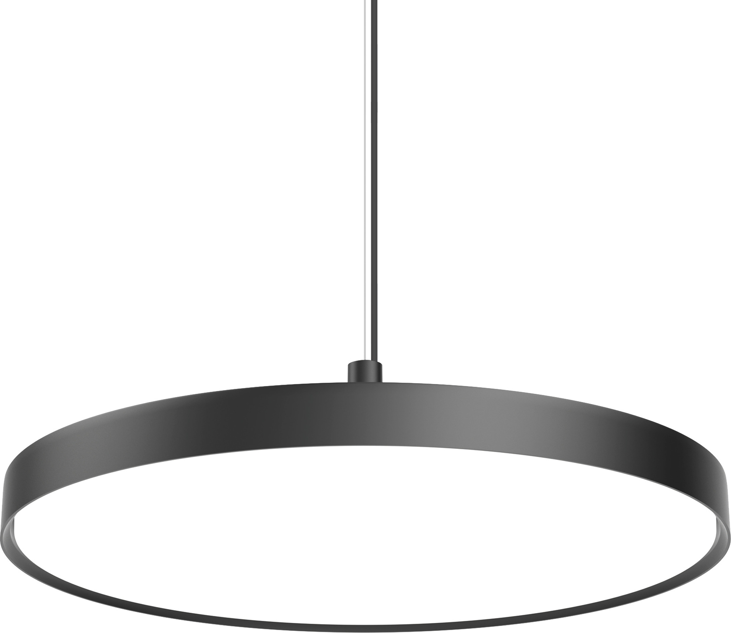 Lampa wisząca Slim Round Suspended LED 3000K 68 cm czarna z dyfuzorem opal sterowanie oświetleniem Dali