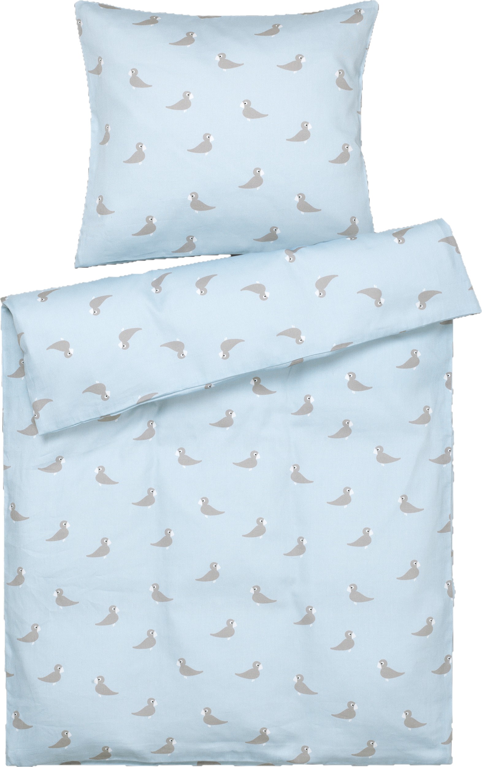 Pościel niemowlęca Songbird 80 x 100 cm niebieska z poszewką na poduszkę 35 x 40 cm