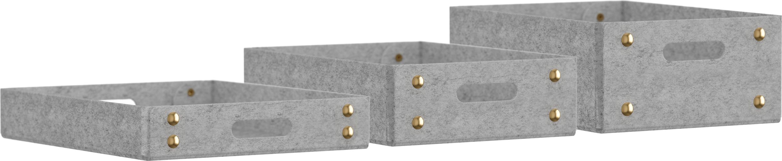 Pojemniki do przechowywania Felt Trays jasnoszare filcowe 3 szt.