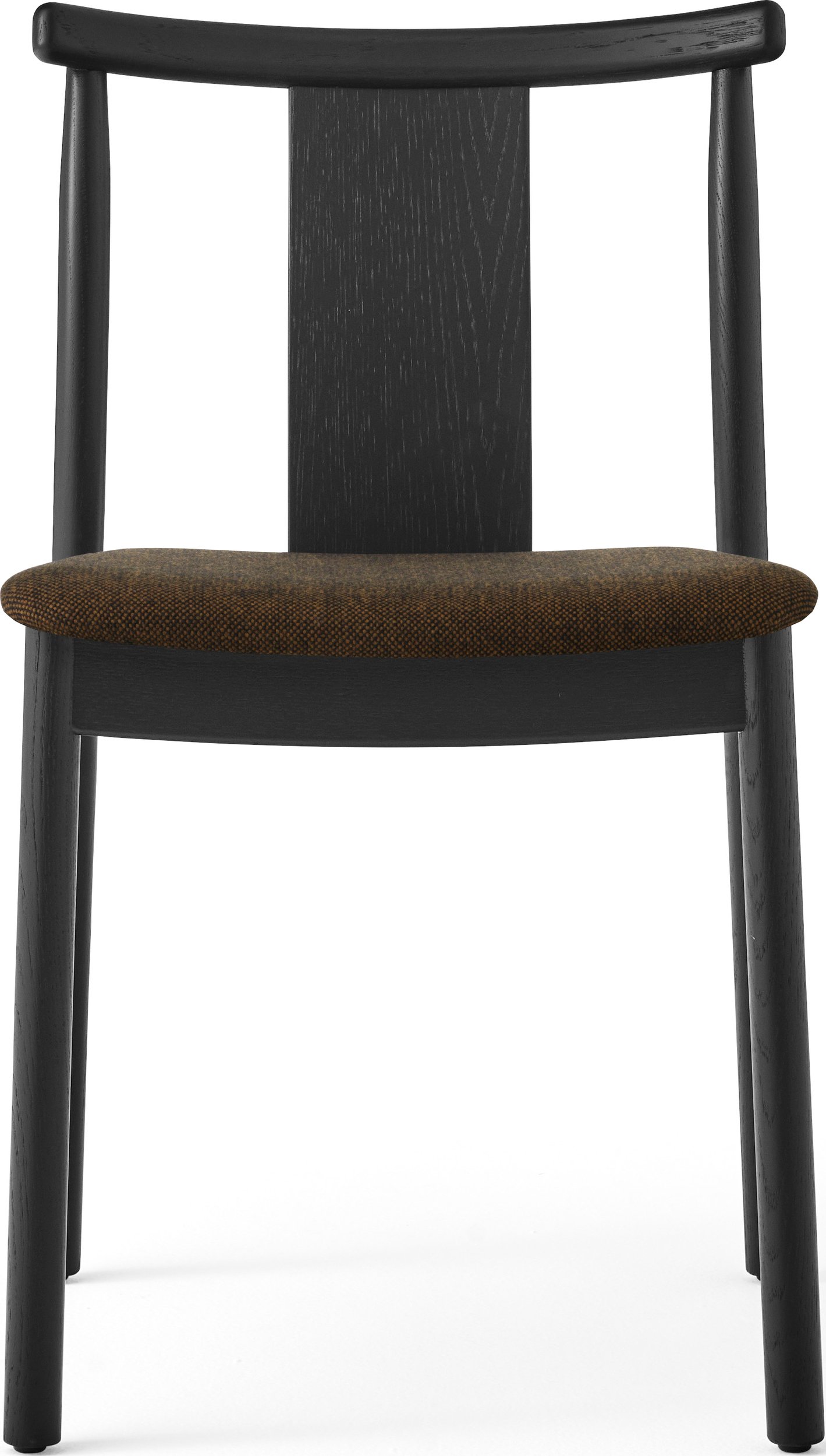 Krzesło Merkur ciemnobrązowe czarny dąb z tapicerowanym siedziskiem