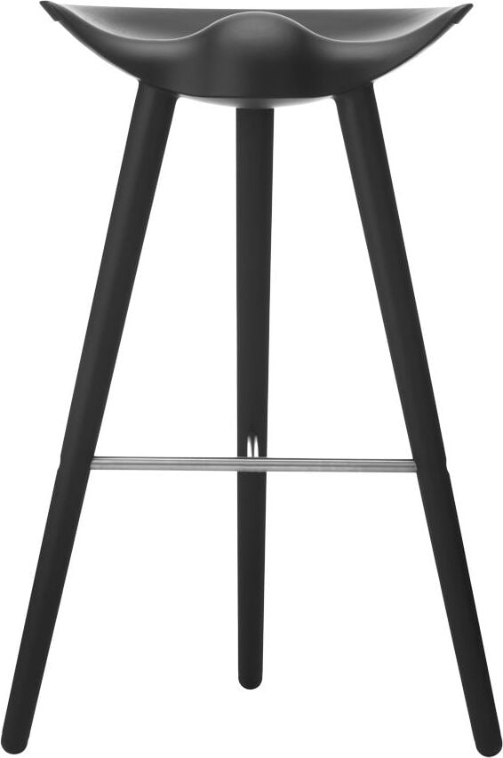 Stołek barowy ML 42 czarny buk ze srebrnym łączeniem