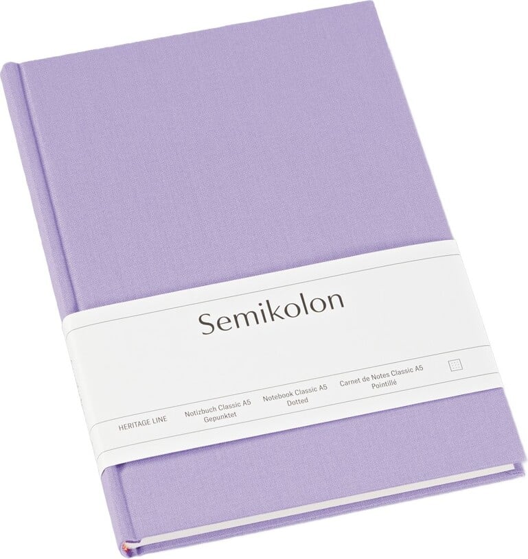 Notes w kropki Uni Classic A5 liliowy
