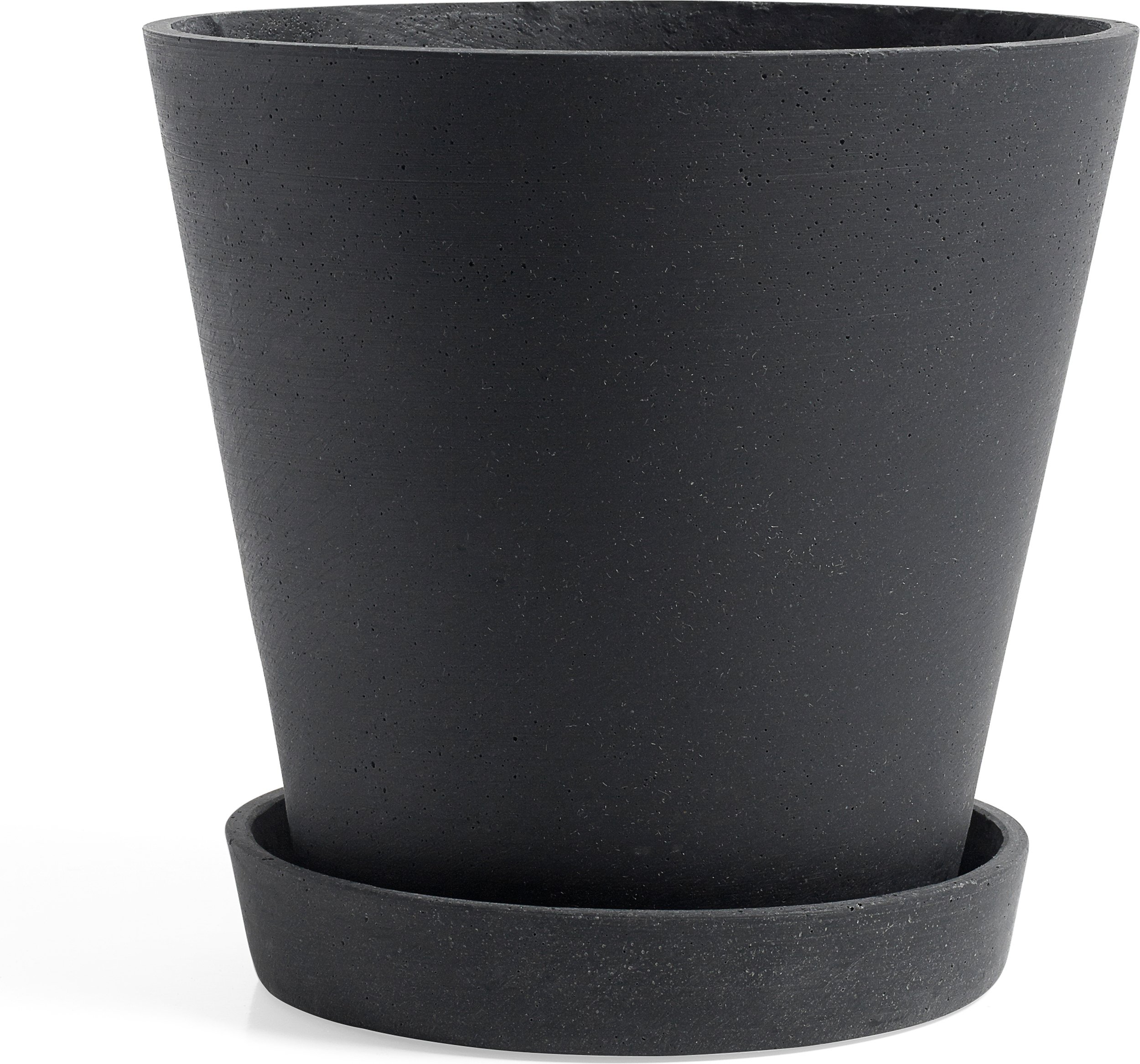 Doniczka Hay 21,5 cm czarna z podstawką