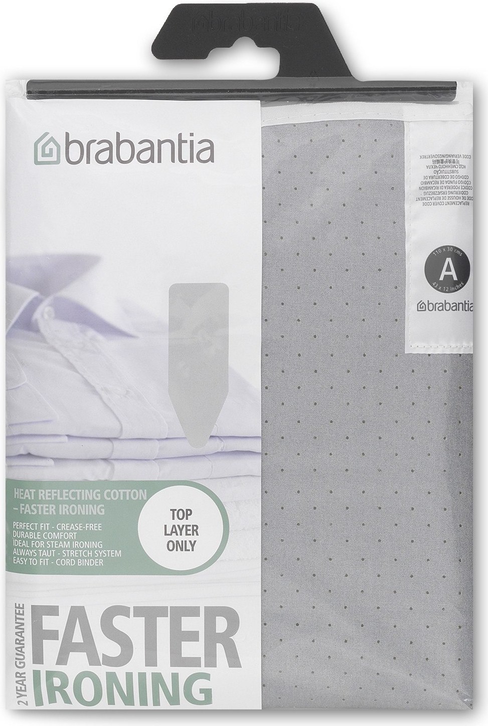 Pokrowiec na deskę do prasowania Brabantia rozm. A metalizowany srebrny pianka 2 mm