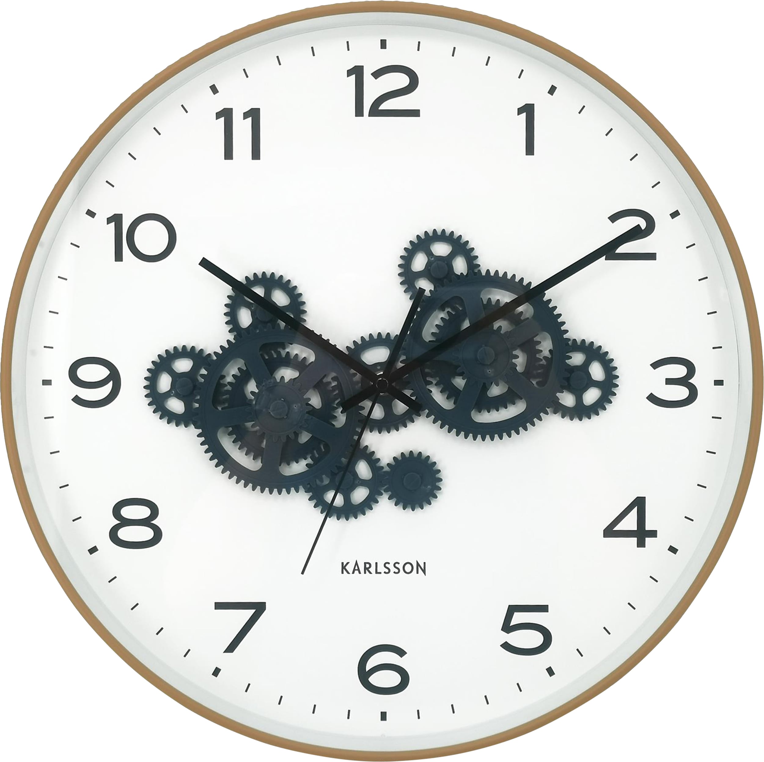 Zegar ścienny Open Gear niebiesko-żółty