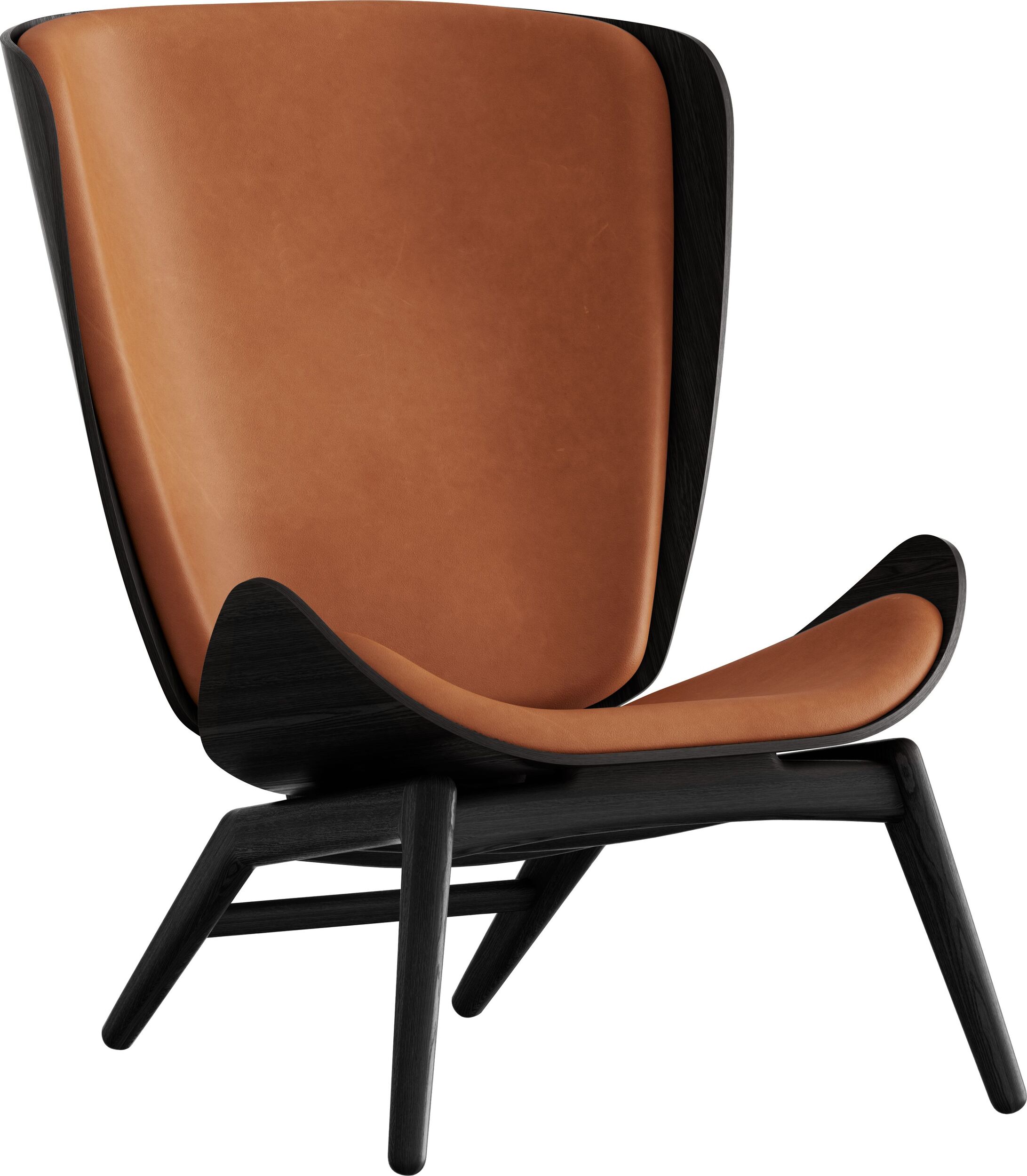 Fotel The Reader Dunes Rust skórzany na czarnych dębowych nogach