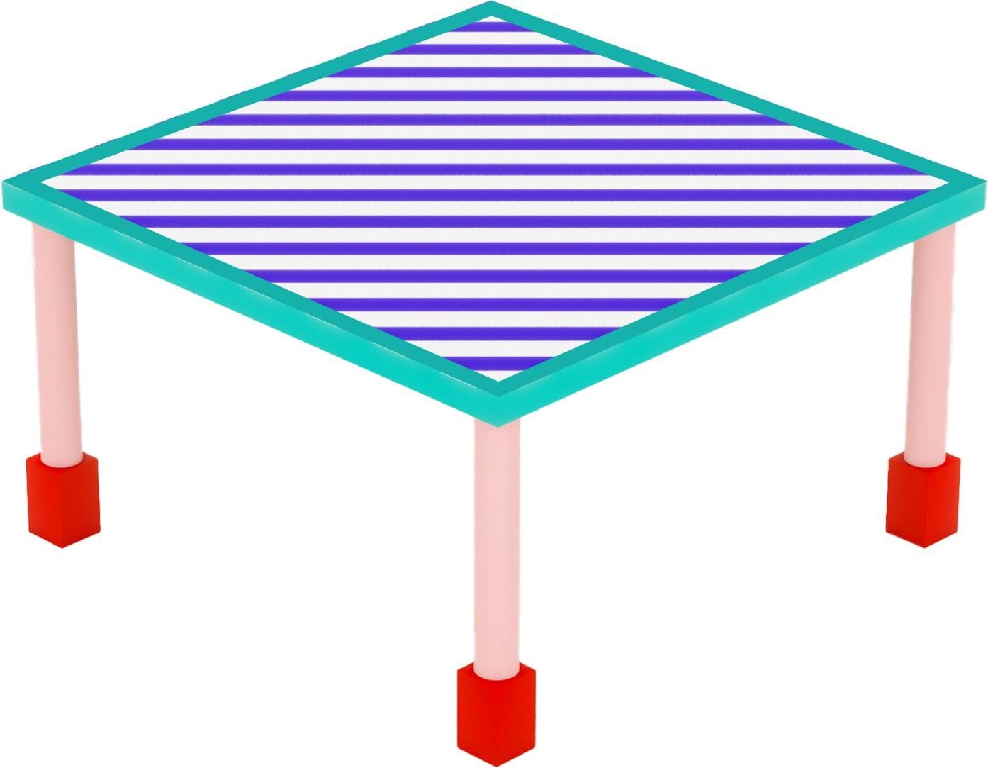 Stół Seletti Supersquaretable w paski niebieski