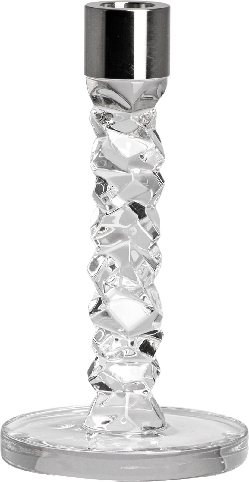 Świecznik na klasyczną świecę Carat 18,3 cm srebrny