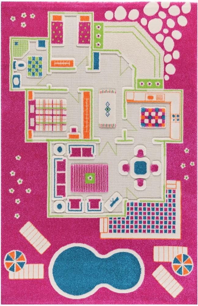 Dywan IVI domek dla lalek 134 x 200 cm różowy