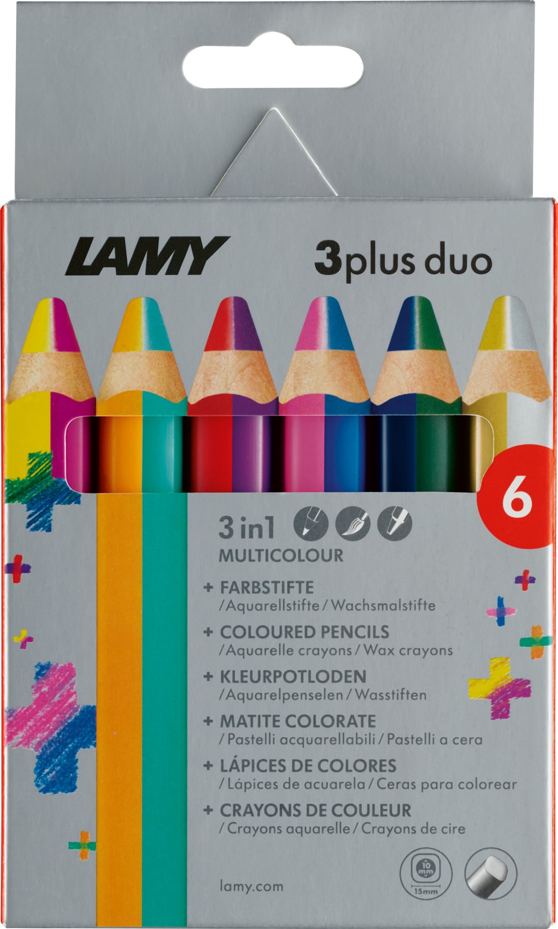 Kredki 3plus Duo 6 szt.