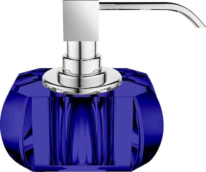 Dozownik do mydła Kristall ciemnoniebieski z pompką chrom