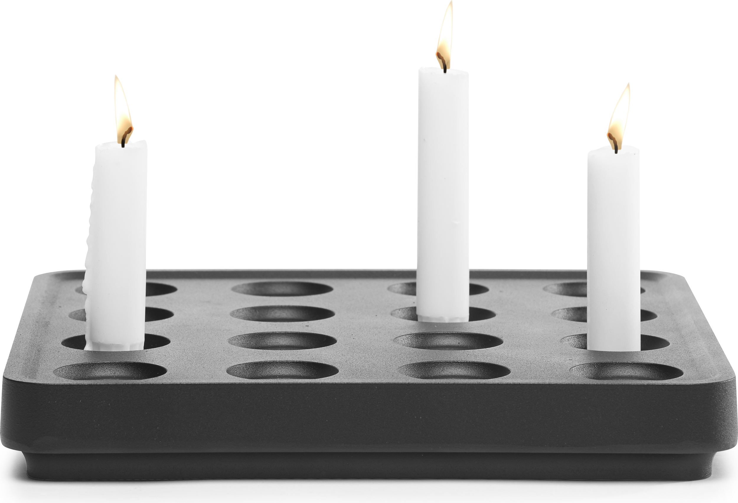 Świecznik Stumpastaken czarne aluminium
