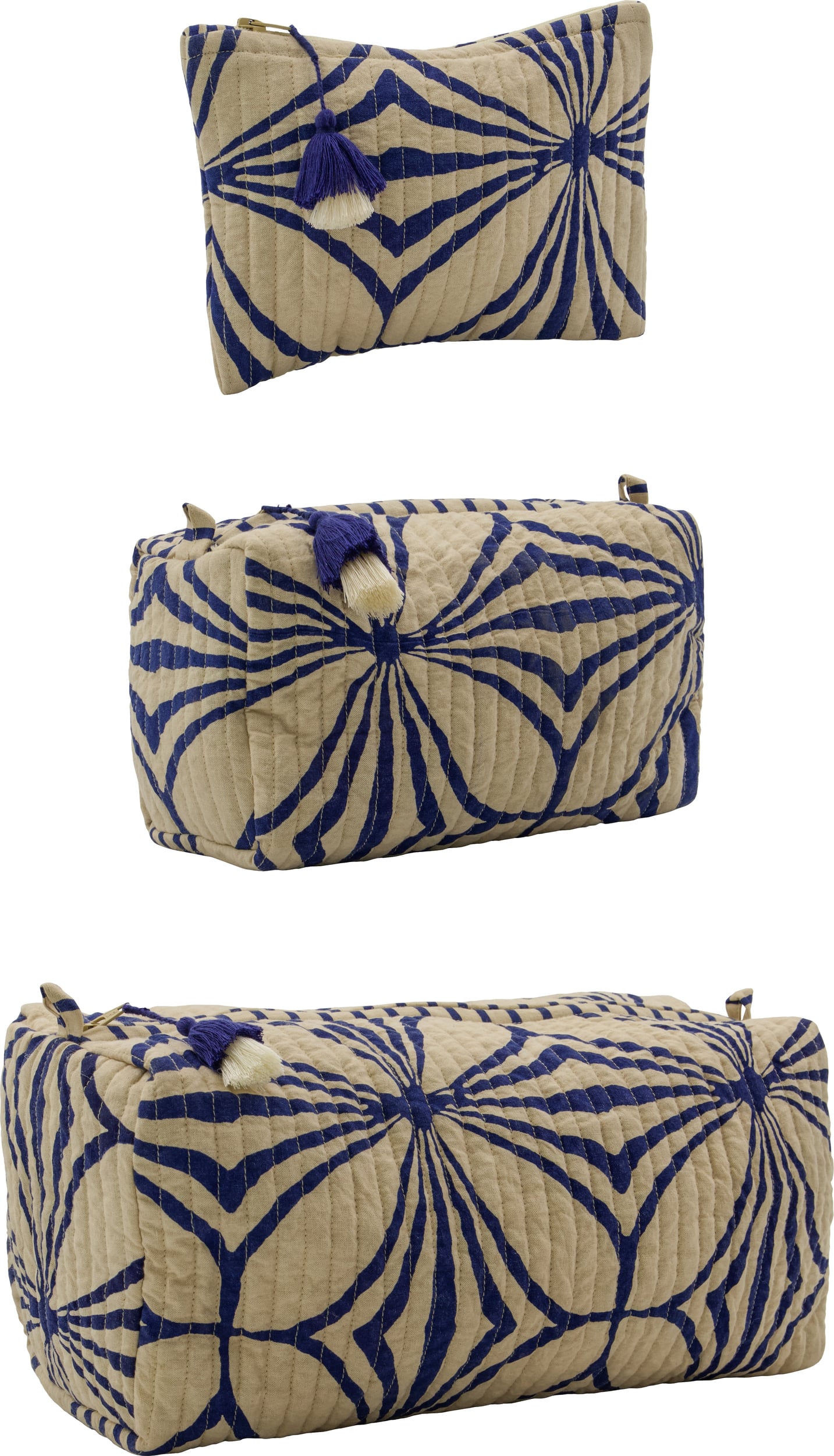 Kosmetyczki HDCare kremowo-niebieskie 3 szt.