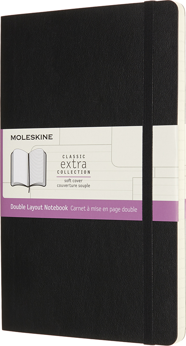Notes Moleskine L 192 strony czarny gładki i w linie miękka oprawa