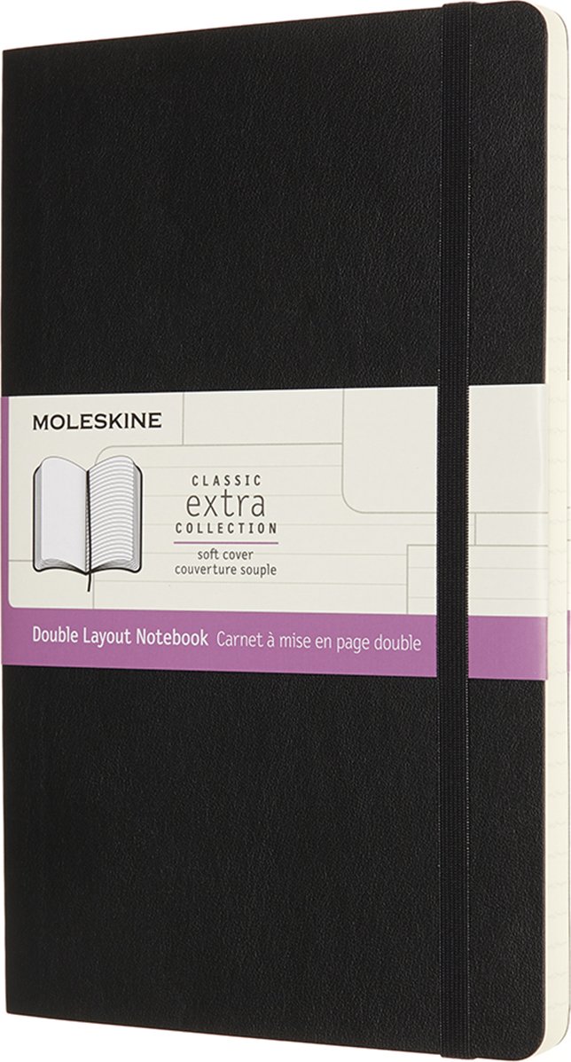 Notes Moleskine L 192 strony czarny gładki i w linie miękka oprawa