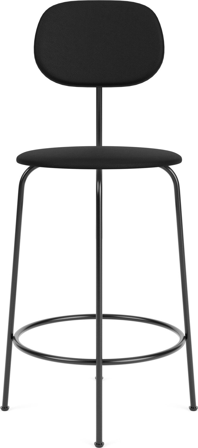 Krzesło barowe Afteroom Plus 97 cm czarne skórzane