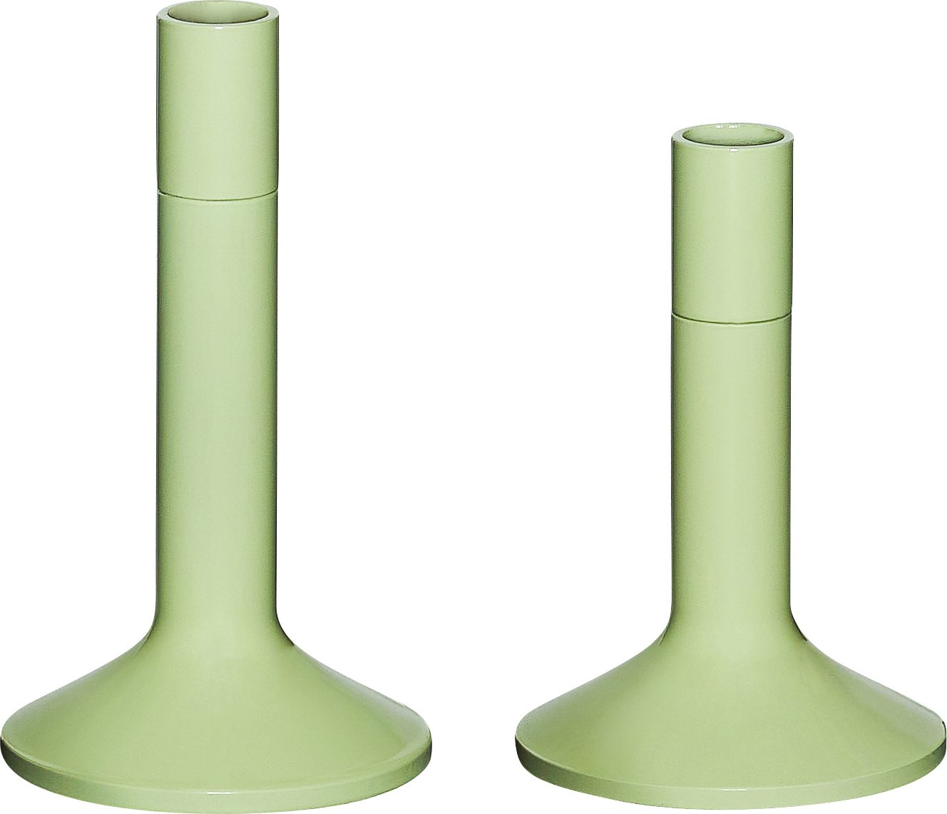 Świeczniki na klasyczne świece Kindred jasnozielone 2 szt.