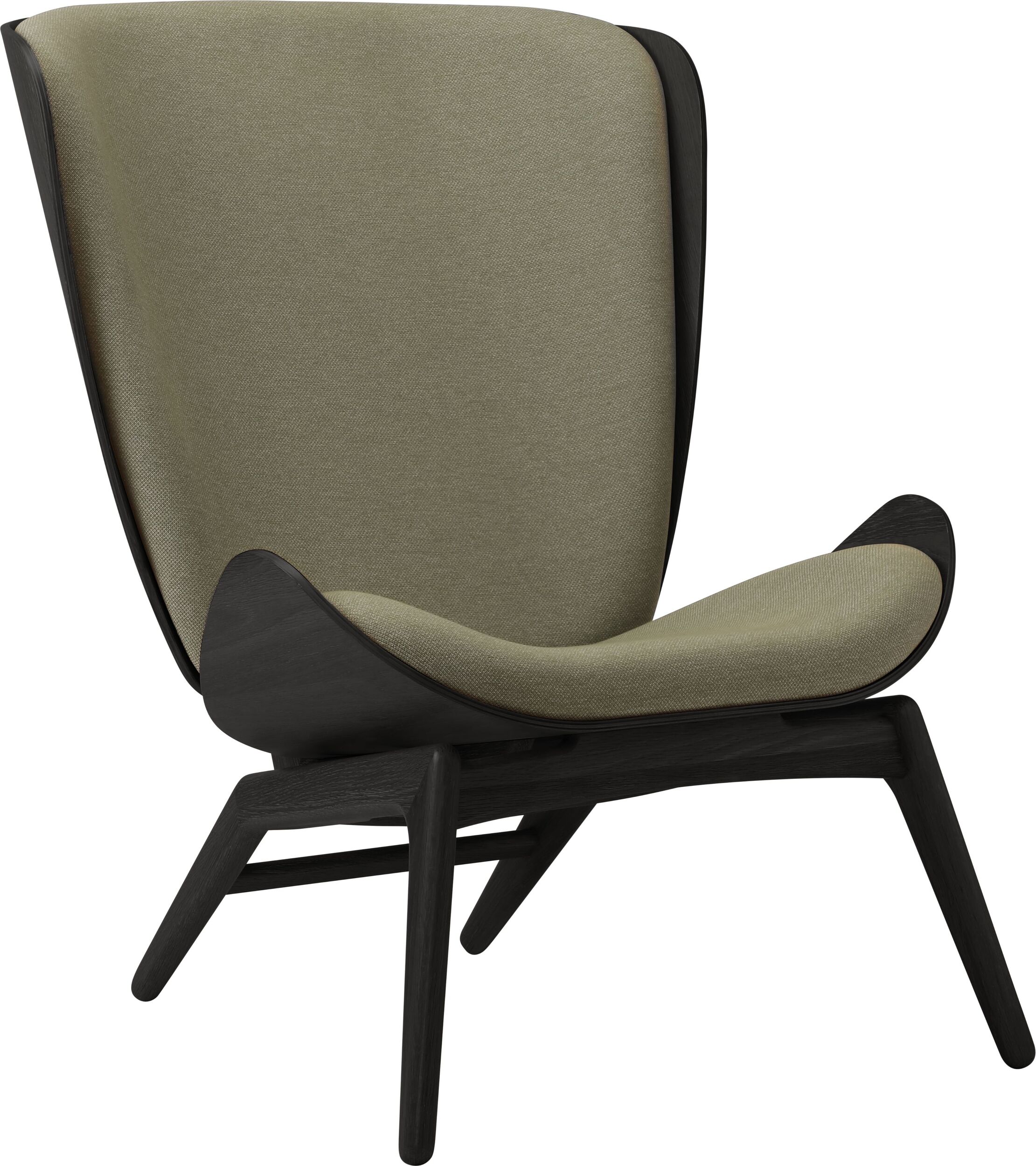 Fotel The Reader jasnozielony na czarnych dębowych nogach