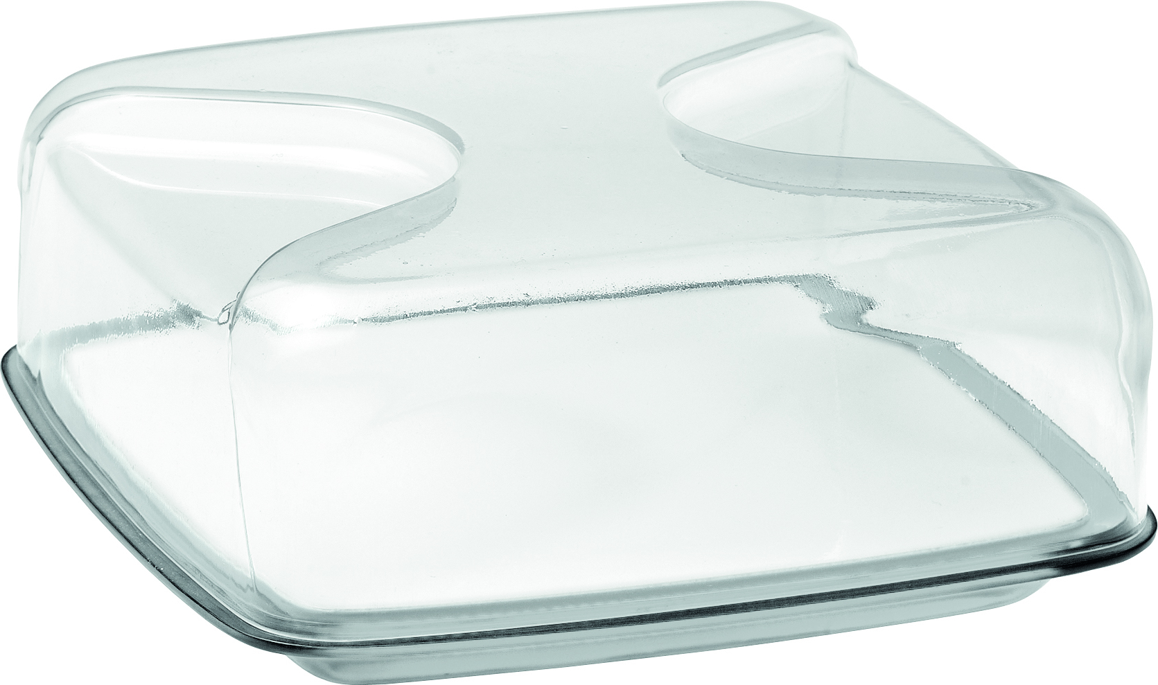 Pojemnik na ser Gocce 25,5 cm szary z deską do krojenia