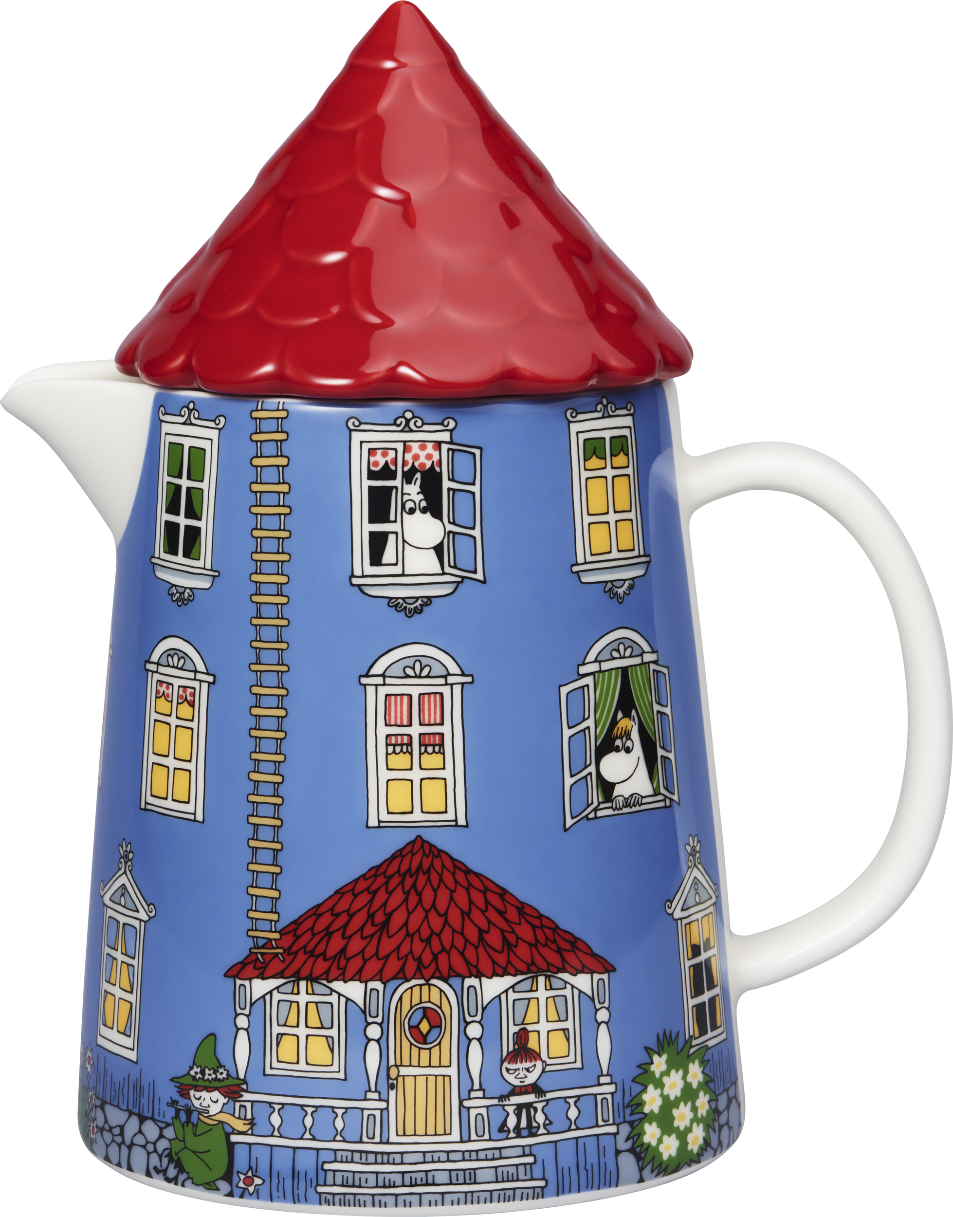 Dzbanek Arabia Finland Muminki Moominhouse z ceramicznym daszkiem