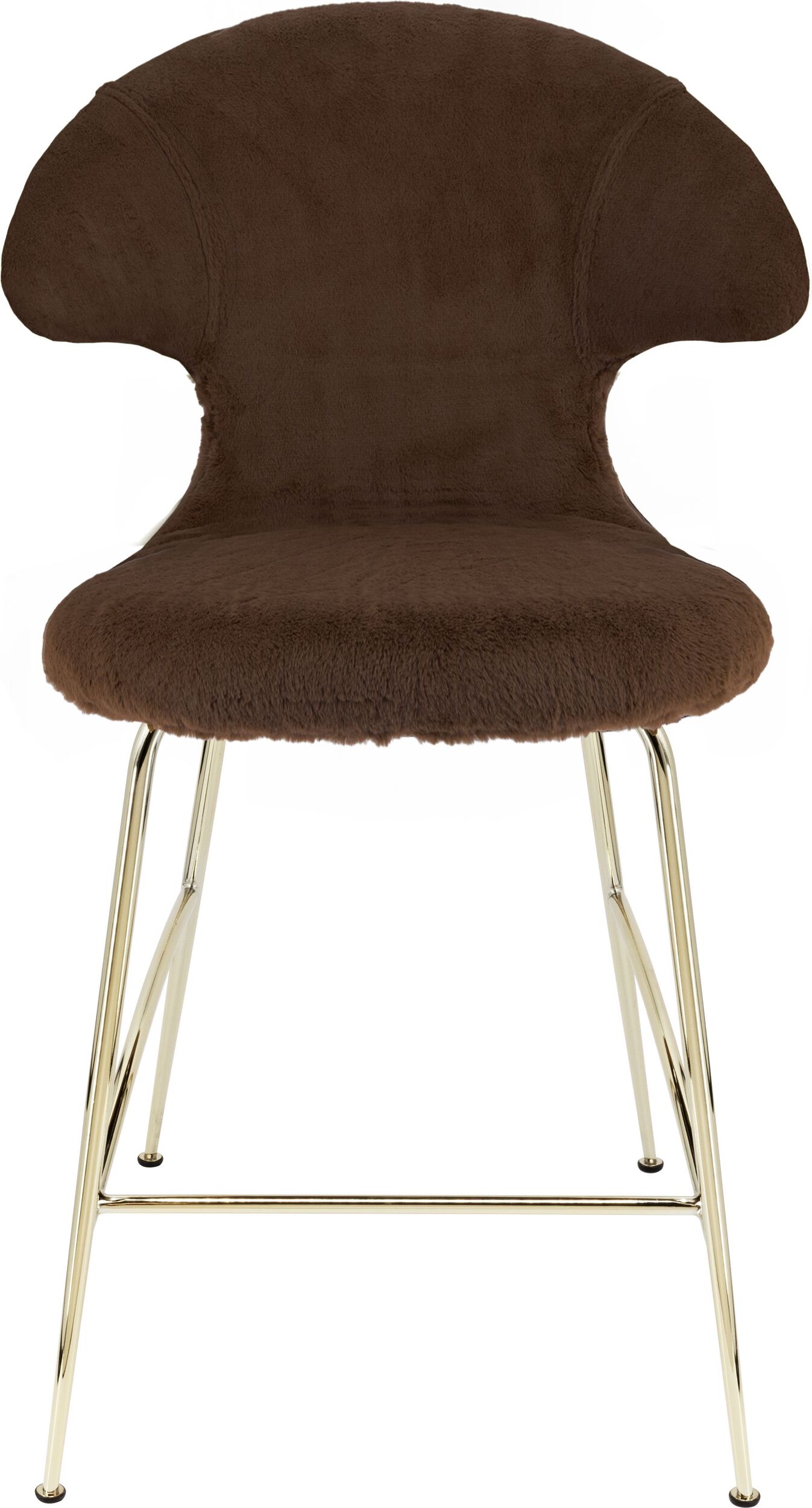Krzesło Time Flies Teddy 102 cm brązowe na mosiężnych nogach