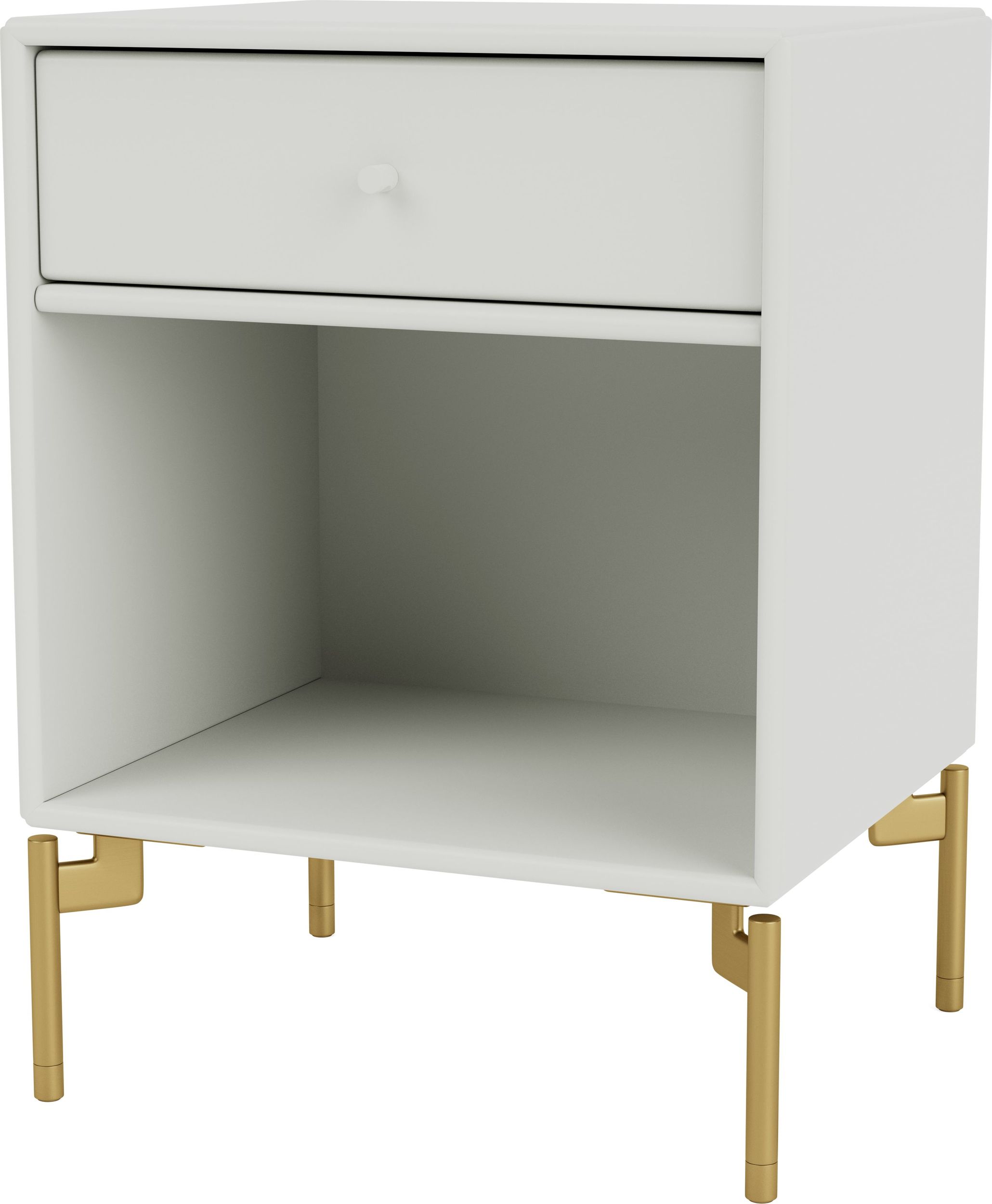 Szafka nocna Dream jasnoszara na mosiężnych nogach