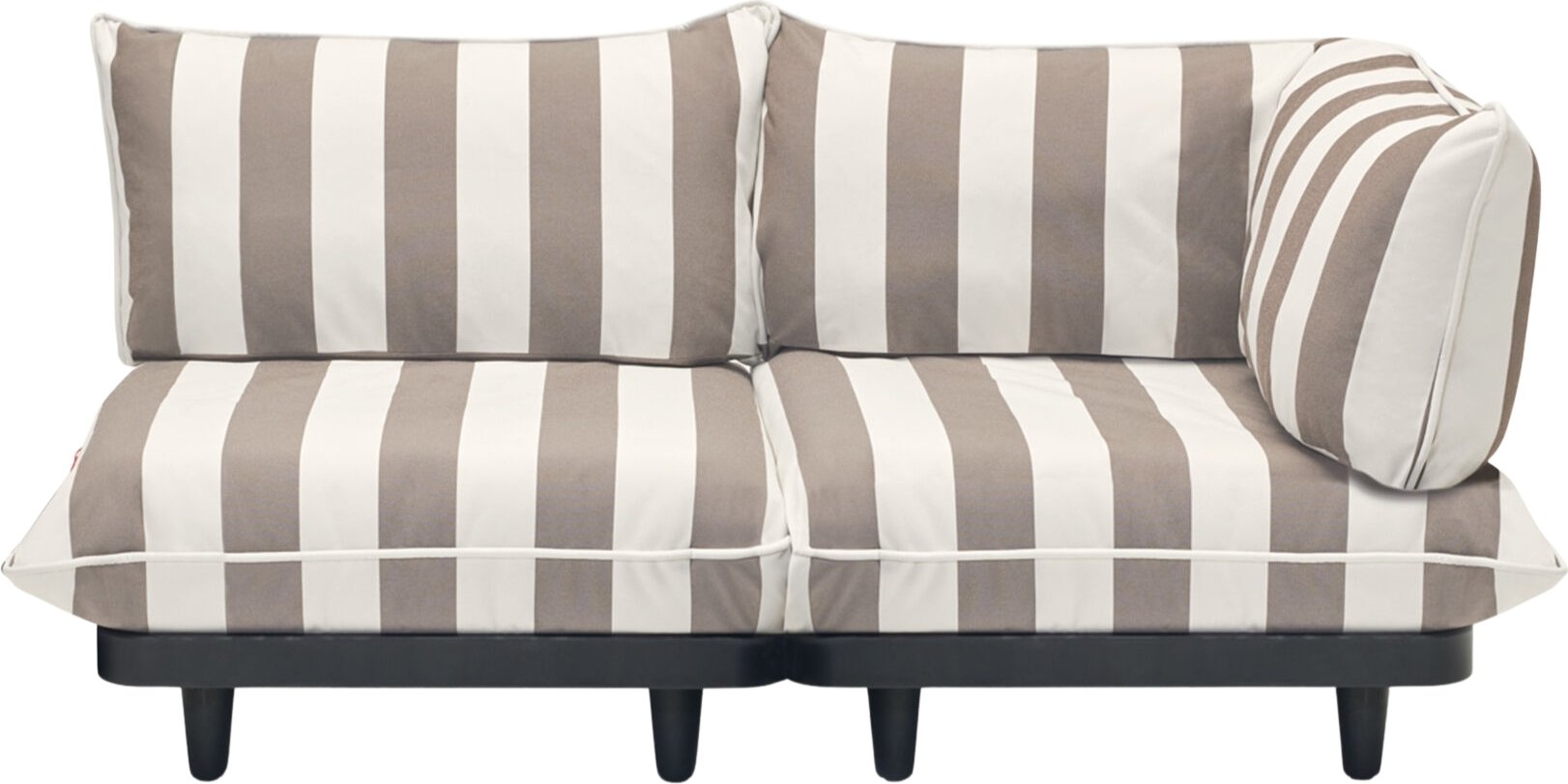 Narożnik prawostronny Paletti w paski brązowo-kremowy 2 el.