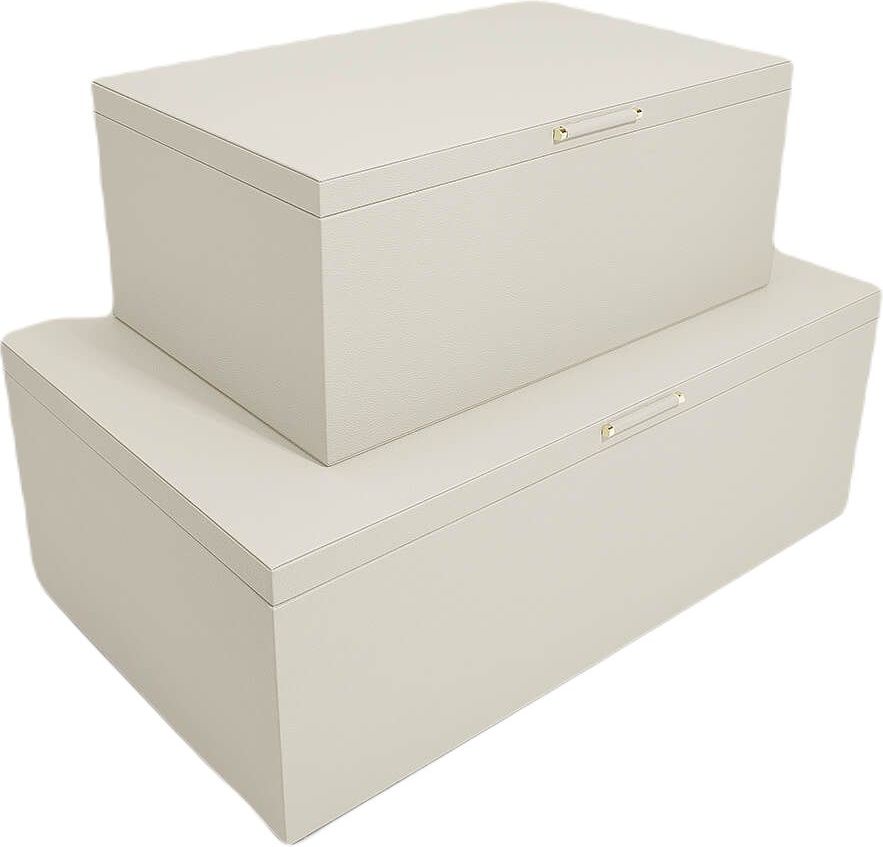 Pudełka do przechowywania Stackers Pebble 3 komorowe jasnobeżowe 2 szt.