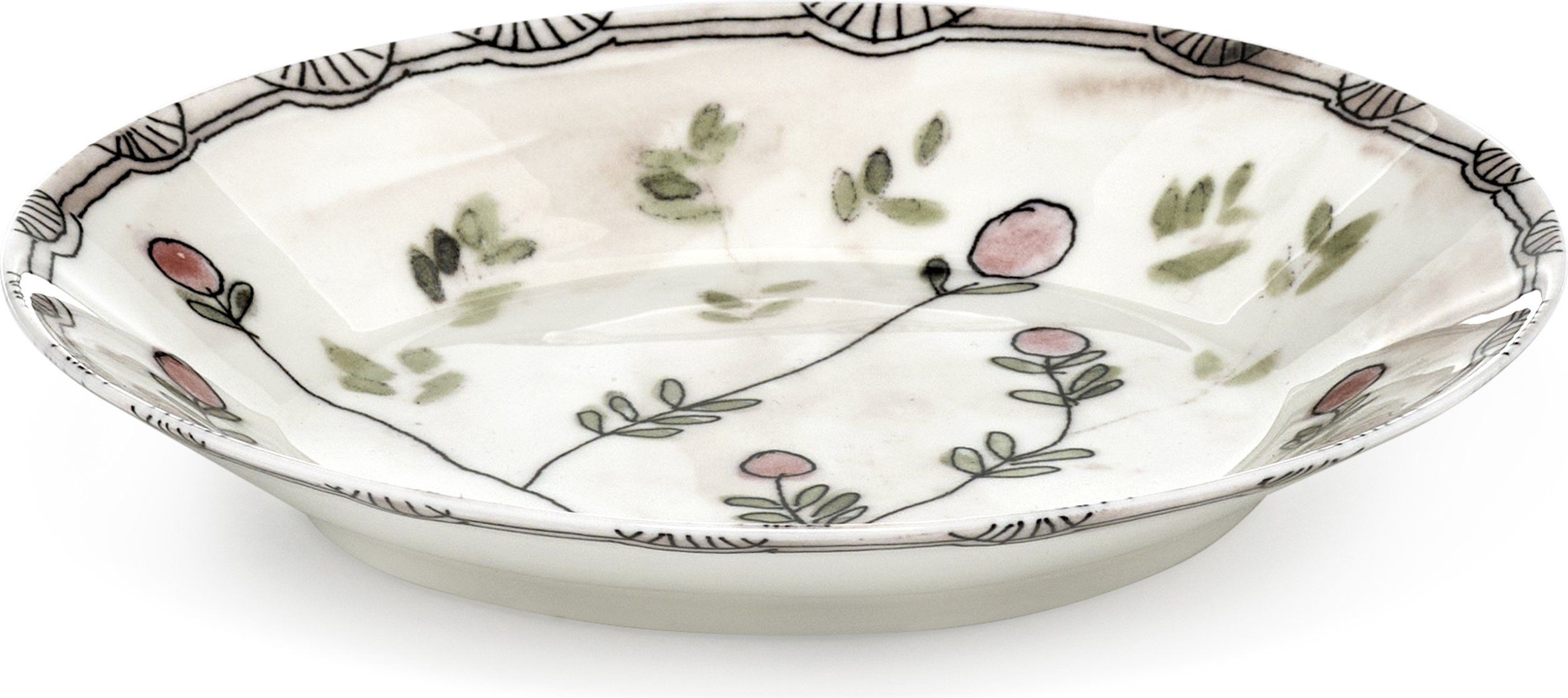 Talerz głęboki Midnight Flowers Mirtillo Nude 18 cm