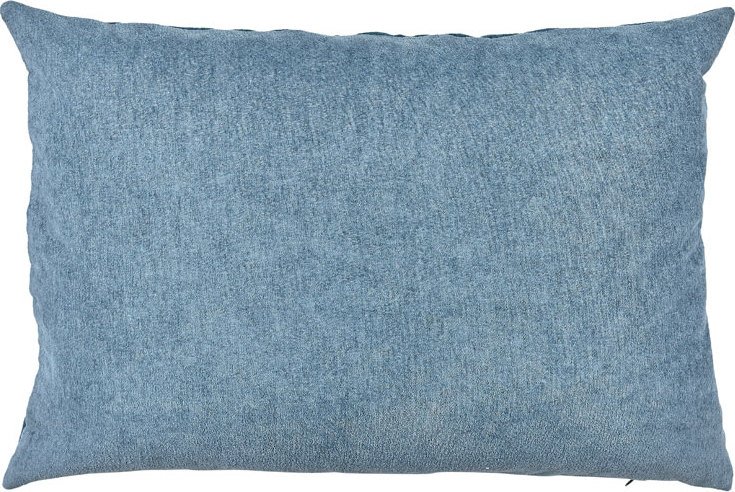 Poduszka dekoracyjna Washed Chenille 40 x 60 cm niebieska