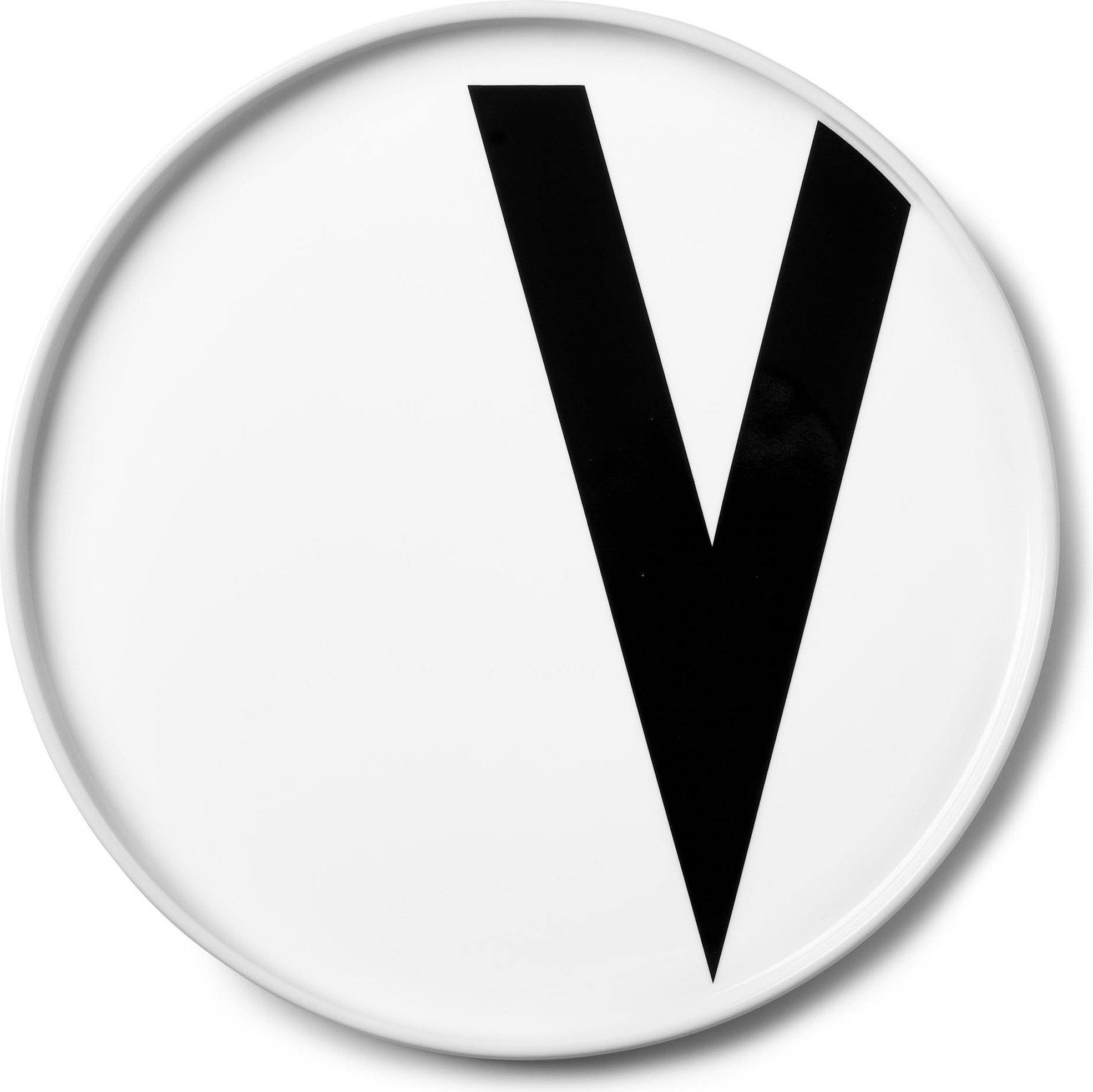 Talerz porcelanowy AJ litera V