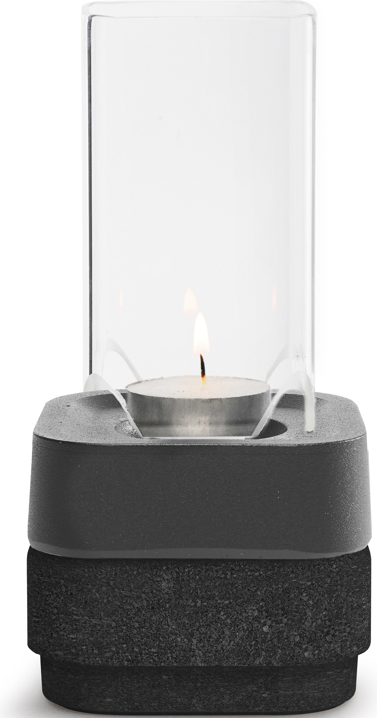 Świecznik Stumpastaken Ettan czarne aluminium z osłoną