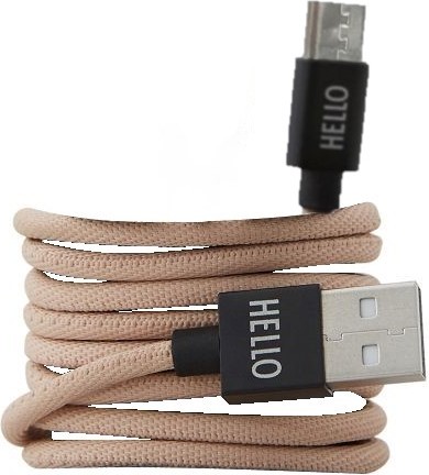 Kabel micro USB Design Letters różowy