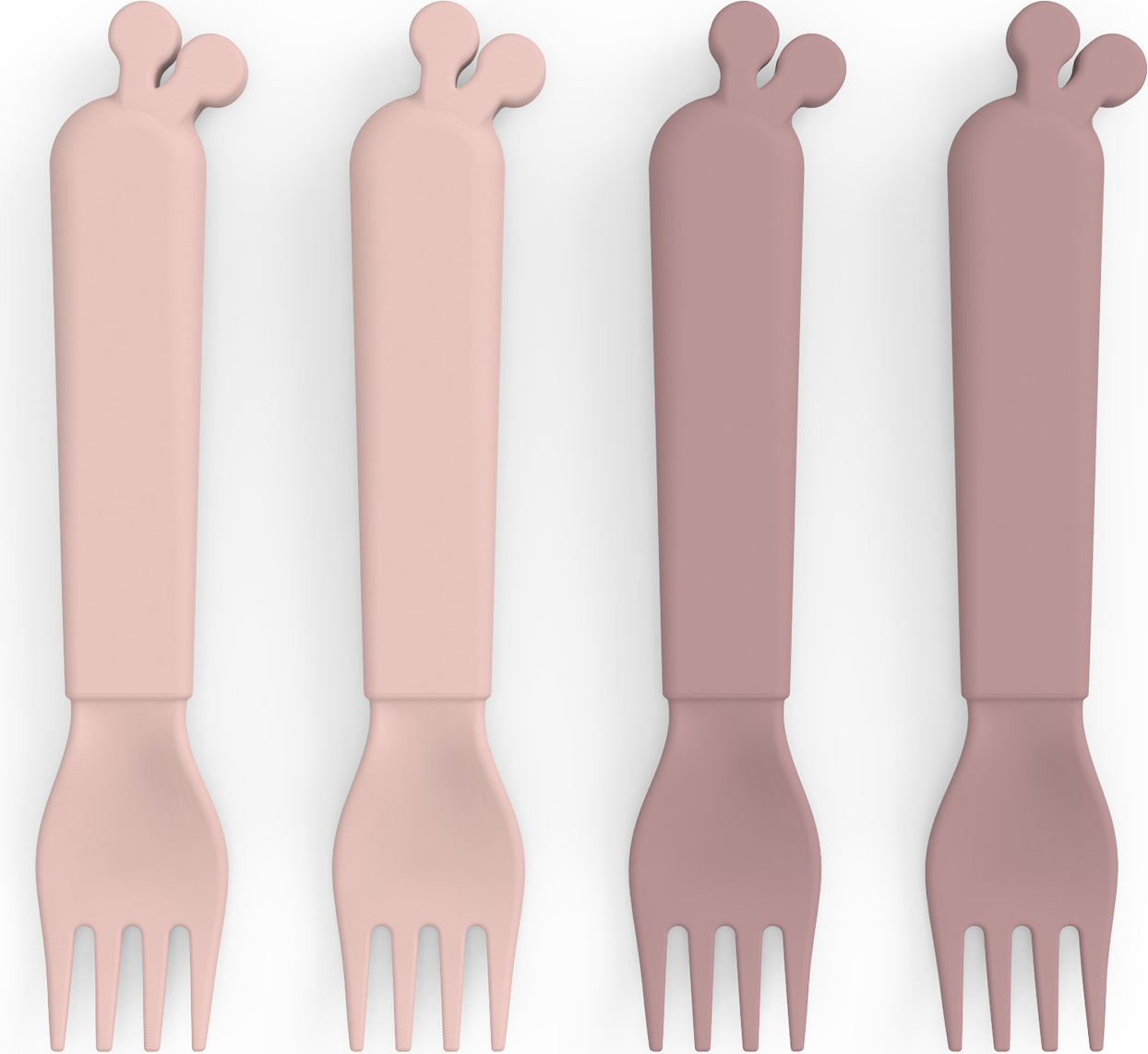 Widelce dziecięce Kiddish Raffi różowe 4 szt.