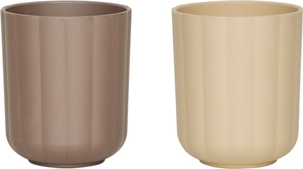 Kubki dziecięce Pullo brązowe i beżowe 2 el.