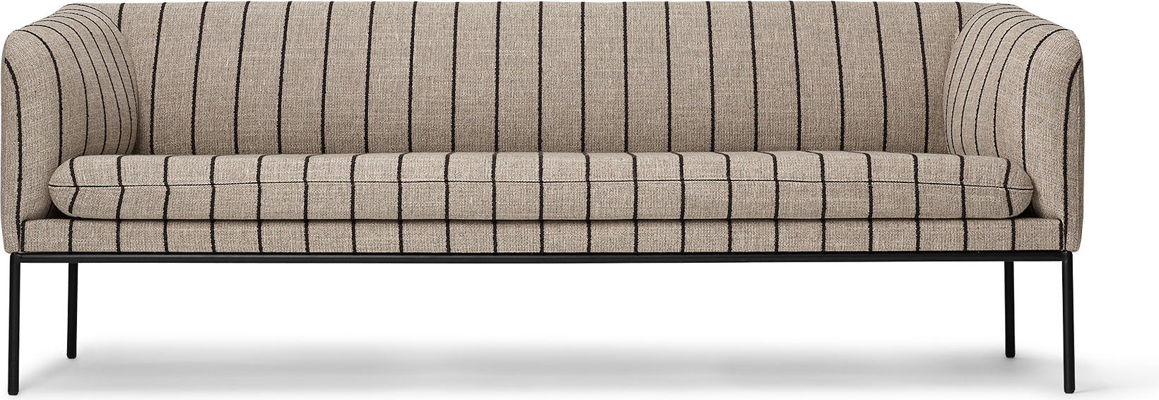 Sofa trzyosobowa Turn w paski beżowo-czarna