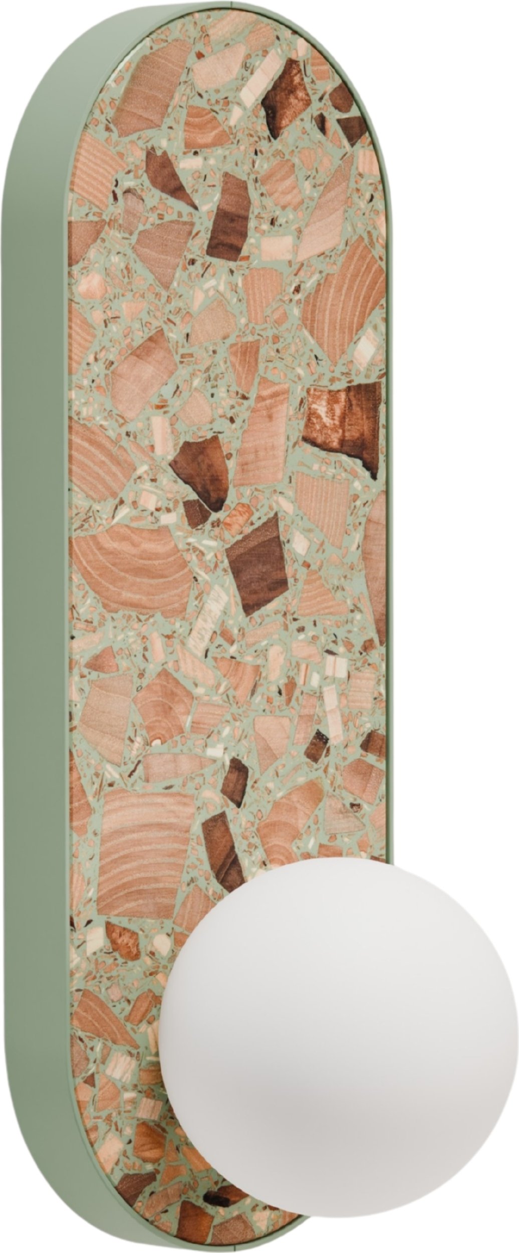 Kinkiet Legra owalny szałwiowa zieleń