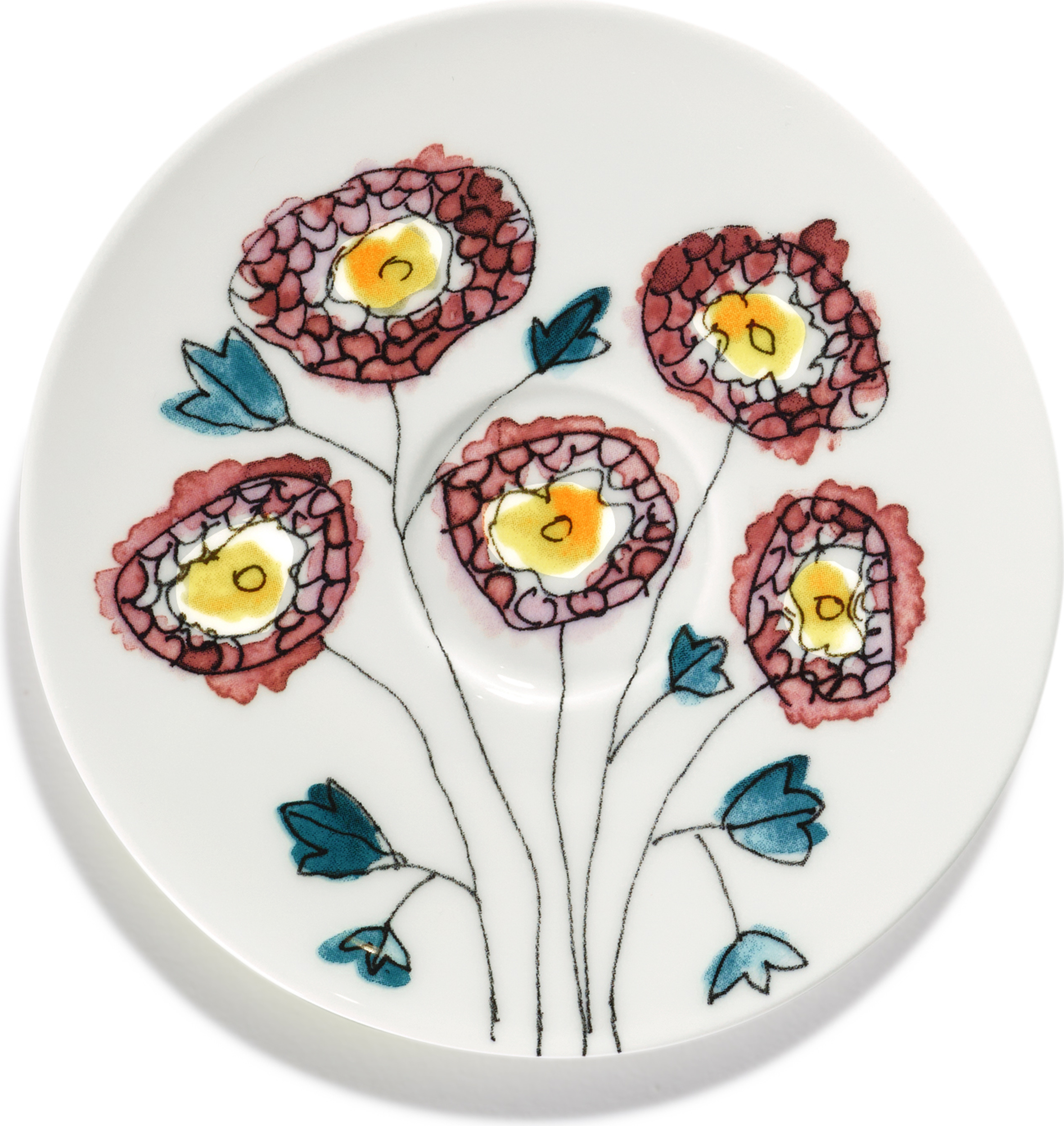 Spodek do filiżanki do kawy Midnight Flowers Anemone Milk 12,5 cm